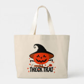 Treck Trat pompoen lachend Grote Tote Bag (Achterkant)