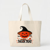 Treck Trat pompoen lachend Grote Tote Bag (Voorkant)