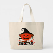 Treck Trat pompoen lachend Grote Tote Bag (Achterkant)