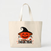 Treck Trat pompoen lachend Grote Tote Bag (Voorkant)