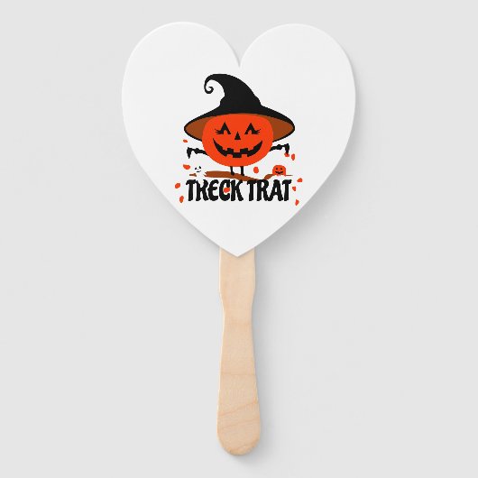 Treck Trat pompoen lachend Handwaaier (Achterkant)