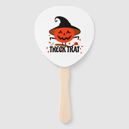 Treck Trat pompoen lachend Handwaaier (Achterkant)