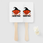 Treck Trat pompoen lachend Handwaaier (Voorkant en achterkant)