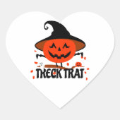 Treck Trat pompoen lachend Hart Sticker (Voorkant)