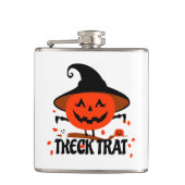 Treck Trat pompoen lachend Heupfles (Voorkant)