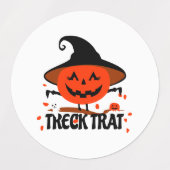 Treck Trat pompoen lachend Labels (Design 1)