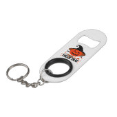 Treck Trat pompoen lachend Mini Flessenopener (Voorkant Gekanteld)