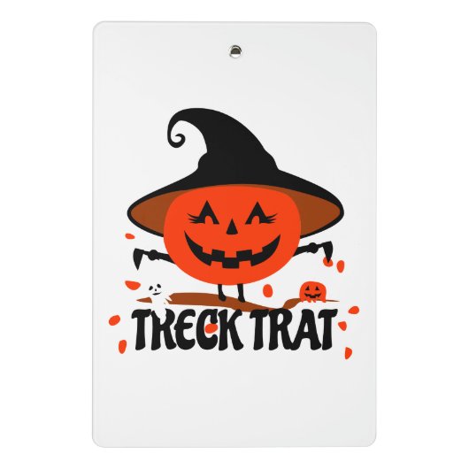Treck Trat pompoen lachend Mini Klembord (Achterkant)