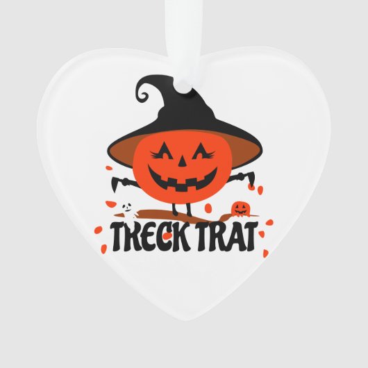 Treck Trat pompoen lachend Ornament (voorkant)