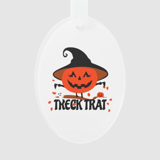 Treck Trat pompoen lachend Ornament (voorkant)