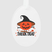 Treck Trat pompoen lachend Ornament (achterkant)