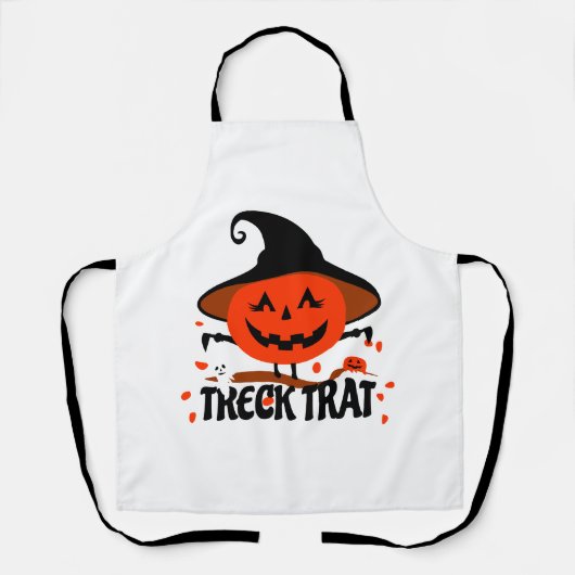 Treck Trat pompoen lachend Schort (Voorkant)