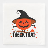 Treck Trat pompoen lachend Servet (Voorkant)
