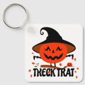 Treck Trat pompoen lachend Sleutelhanger (Voorkant)