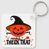 Treck Trat pompoen lachend Sleutelhanger (Achterkant)