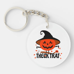 Treck Trat pompoen lachend Sleutelhanger
