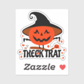 Treck Trat pompoen lachend Sticker (Vel)