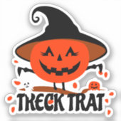 Treck Trat pompoen lachend Sticker (Voorkant)