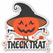 Treck Trat pompoen lachend Sticker (Voorkant)