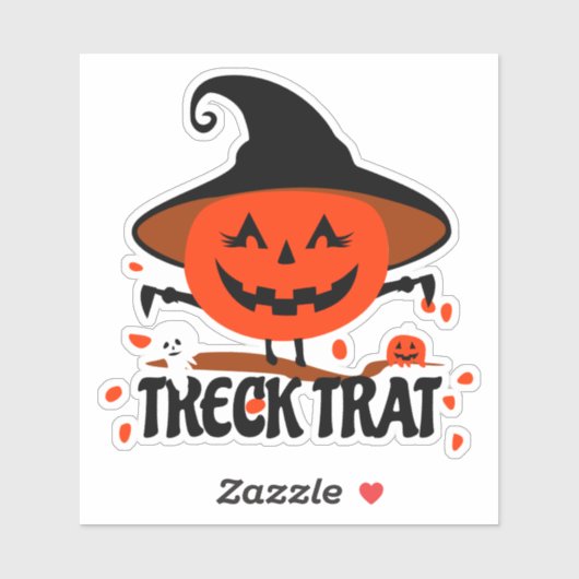 Treck Trat pompoen lachend Sticker (Vel)