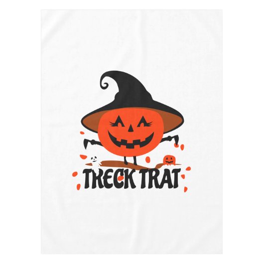 Treck Trat pompoen lachend Tafelkleed (Voorkant)
