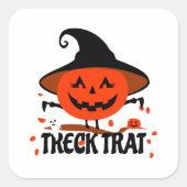 Treck Trat pompoen lachend Vierkante Sticker (Voorkant)