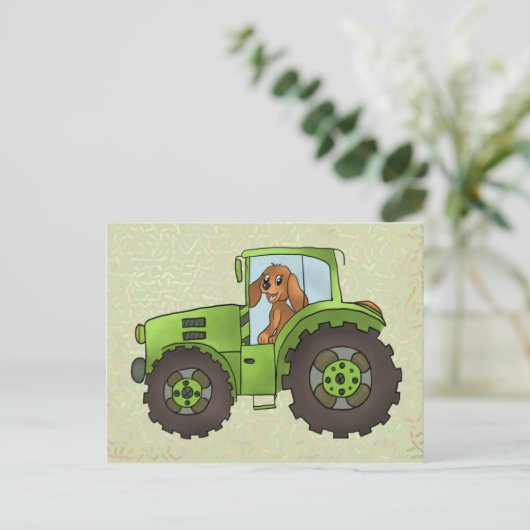 Trecker mit Hund Briefkaart (Staand voorkant)