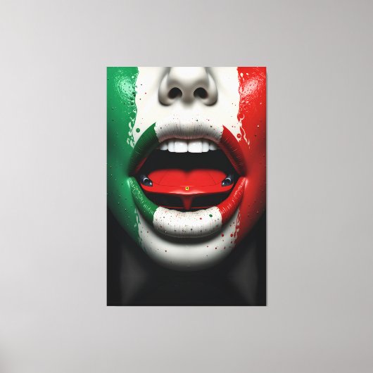 Trecolori Italiaanse auto liefde Canvas Afdruk (Voorkant)