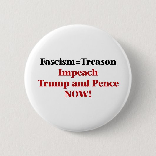 TREDE — Impeach Trump en Pence Ronde Button 5,7 Cm (Voorkant)