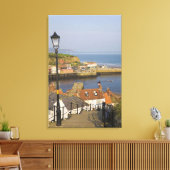 Treden naar de haven, Whitby, Noord Canvas Afdruk (Insitu (Woonkamer))