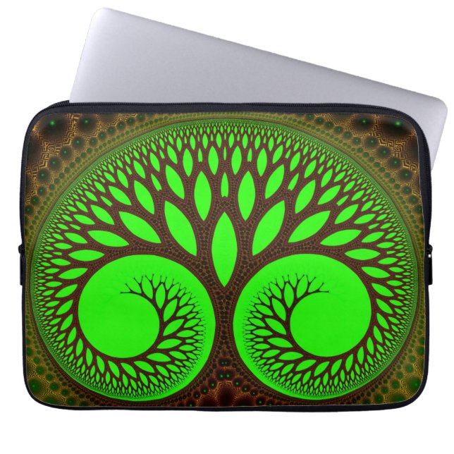 Tree 2 Fractal Abstracte kunst Laptop Sleeve (Voorkant)