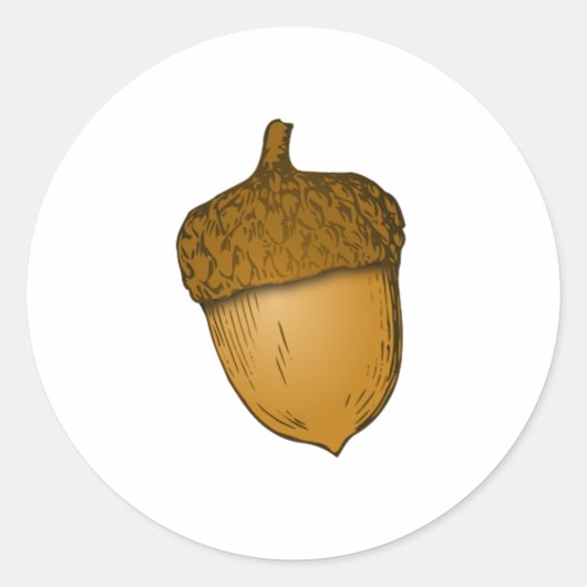Tree Acorn Ronde Sticker (Voorkant)