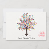  Tree and Balloon Birthday Kaart (Voorkant)