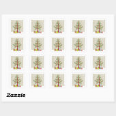 Tree and Gifts Square Sticker (Vel)