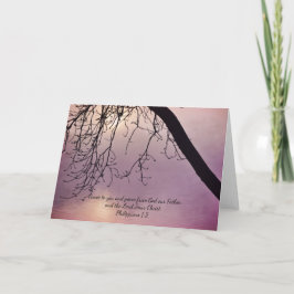 Tree Art Grace Bible Faith Kaart Philippians 1:2