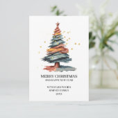 Tree Art Vrolijk Kerstfeest Bedankkaart (Staand voorkant)