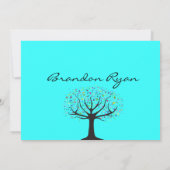 Tree Baptism Christening Custom Invitation boy Kaart (Achterkant)