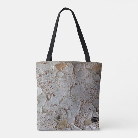 Tree Bark Grijs Bruin Rustieke Wilderness Natuur Tote Bag (Achterkant)