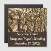 Tree Bark II Natural Textured Design Save the Date (Voorkant / Achterkant)