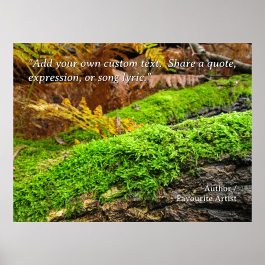 Tree Bark in Autumn Moss - Personalised Poster