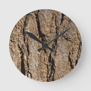 TREE BARK RONDE KLOK