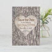 Tree Bark Save the Date Kaart (Staand voorkant)