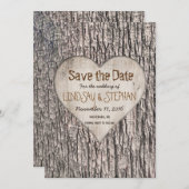 Tree Bark Save the Date Kaart (Voorkant / Achterkant)
