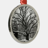 Tree Bedford Oak New York City Metalen Ornament (Rechts)