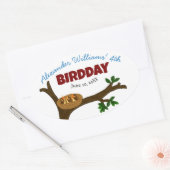 Tree Bird Nest Baby Birds Kind's verjaardagsfeestj Ovale Sticker (Envelop)