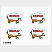 Tree Bird Nest Baby Birds Kind's verjaardagsfeestj Ovale Sticker (Vel)