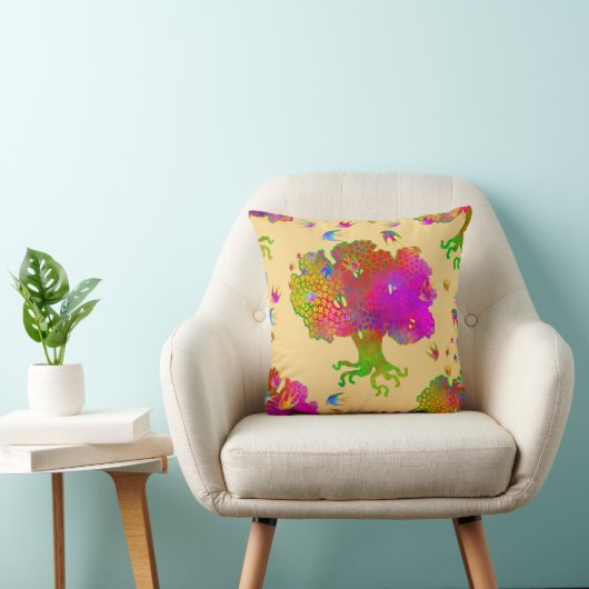 Tree Birds Sunshine Kussen (Stoel)