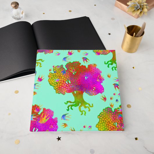 Tree Birds Twilight Gastenboek (Voorkant open)