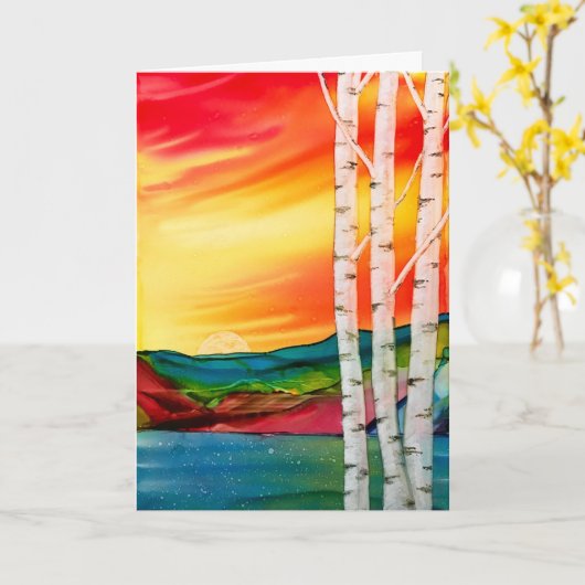 Tree Blank Wenskaart Kaart (Gele Bloem)