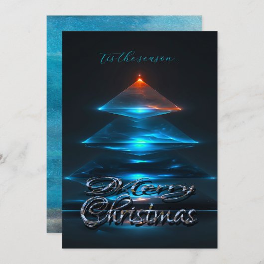 Tree Bleu Modern Fun Christmas (Voorkant / Achterkant)